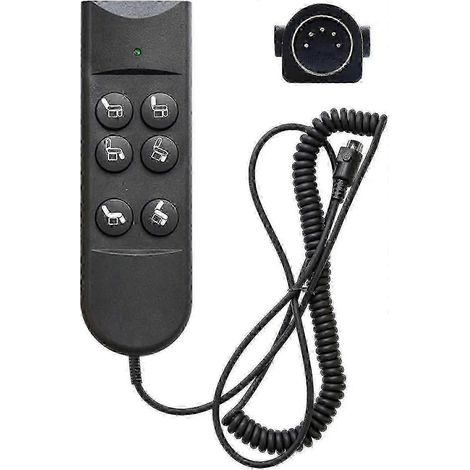 Télécommande à 6 boutons, contrôleur à prise 5 broches, compatible avec les fauteuils inclinables électriques et les chaises réglables en hauteur, câble de 1,8 m, compatible avec les principales marqu (1/5)