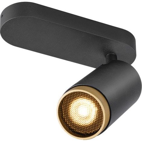 Spot monté en surface Grip L Noir avec anneau en or - 1009093
