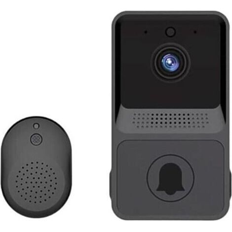 (Noir) Sonnette vidéo sans Fil, Sonnette vidéo Wi-FI Intelligente avec Carillon,kit de Sonnette de Porte avec vidéo HD, WiFi 2,4 G