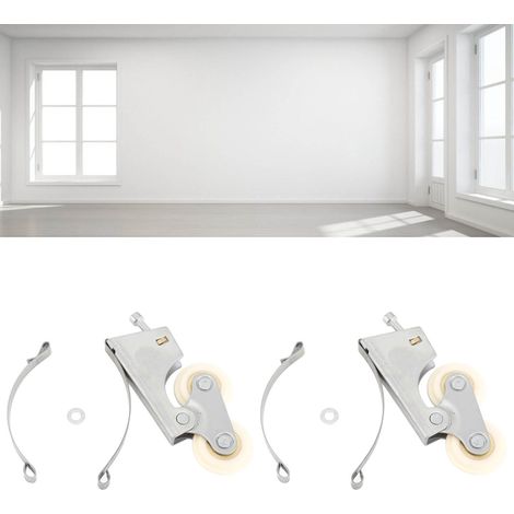 Paumelle de Porte Coulissante 2PCS avec Noyau en Cuivre pour Placard Armoire Meuble Salle de Bain, Roulement Silencieux Antichoc Stainless Steel (1/5)
