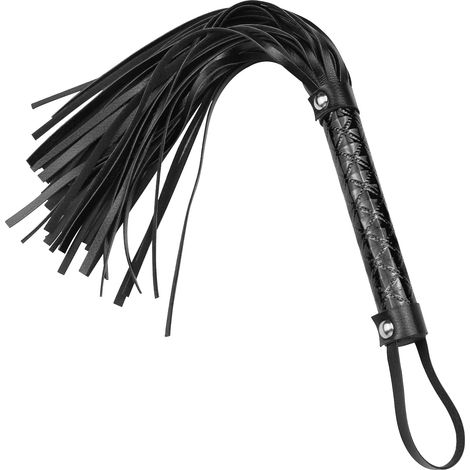 Cravache Équitation - 1 Pièce - Simili Cuir Noir - Poignée Ergonomique - Dressage Et Saut D'obstacles - 460 mm (1/5)