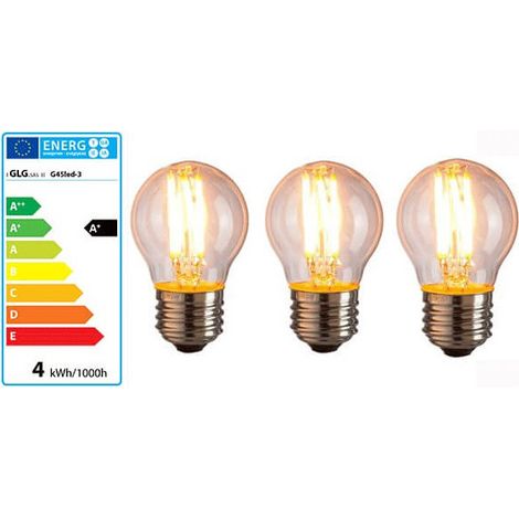 Menge von 3 Lampen, LED G45 E27 4w Vintage-Stil Edison-Lampe  2