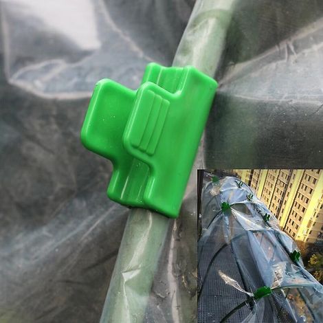 35 pinces de fixation pour film de serre, pour tunnel en filet plastique (1/5)