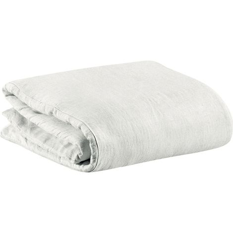 VIVARAISE - Housse de couette Zeff en lin 100% blanc - Taille 260 x 240 cm (1/4)