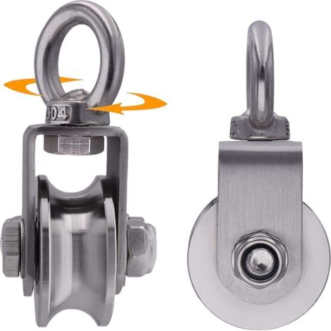 Poulie de poulie pour cordes en acier inoxydable 304, charge maximale 500kg (1/5)