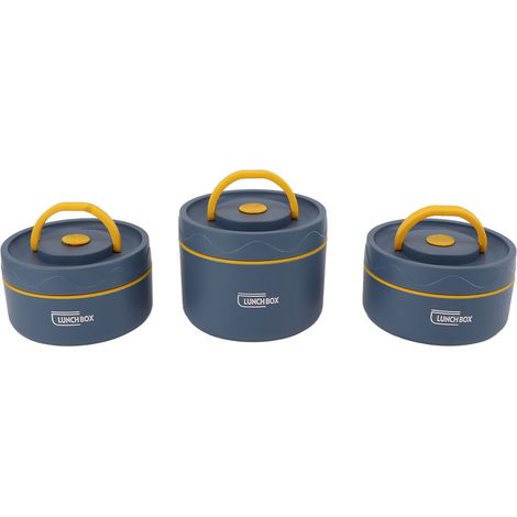 Portapranzo rotondo Bento con coperchio, borsa a tenuta stagna, acciaio inox, grande capacità, facile da pulire, contenitore termico per ufficio 3. (1/5)