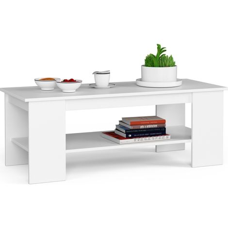 Couchtisch AKORD KAMI Kaffeetisch Weiß 120 cm B120 x H45 x T50 cm (1/5)