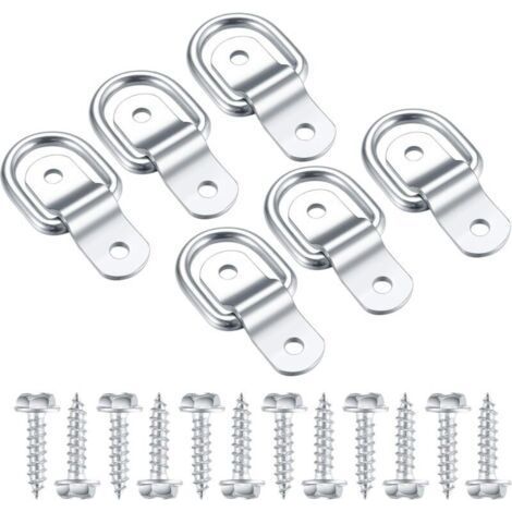 BUNTHAUS Anneaux d’arrimage en D en acier inoxydable avec plaque, format 6 × 28 mm (1/5)