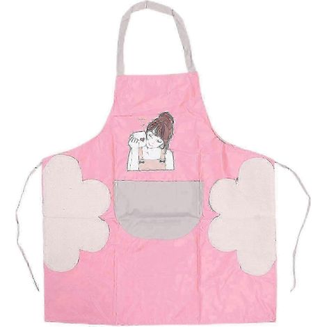 Tablier de cuisine imperméable à motif « Beauté » avec poche, idéal pour la pâtisserie et le barbecue. (1/5)