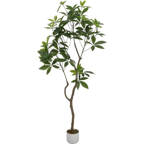 Arbre artificiel Schefflera, 160 cm, plante de sol artificielle avec pot, vert artificiel décoratif pour la maison, le bureau, le salon, la chambre à coucher et la terrasse (1/5)
