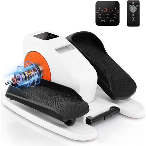 COSTWAY Under Desk Elliptical Machine Electric Ellipse Leg Exerciser-White (1/5)