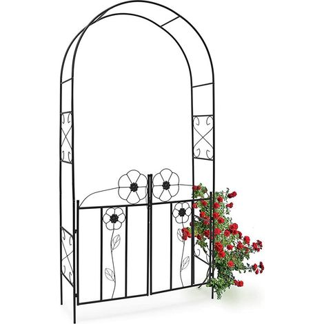 Arco da Giardino per Piante Rampicanti Rose con Cancello Battente in ferro 228cm (1/4)