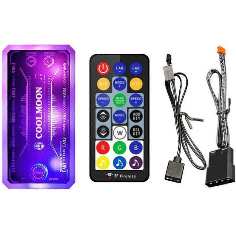 CoolMoon RGB Lüfter mit intelligentem Musikcontroller und Motherboard-Synchronisierung, 12V10A