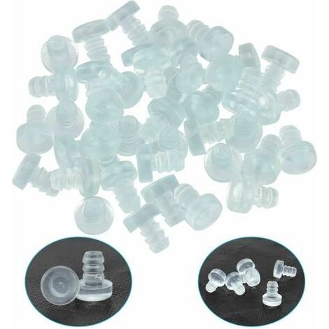 40 PCS Butoir Porte Mural en Silicone Pare-Chocs de Table en Verre avec Tige Tampon de Porte Caoutchouc Transparent pour Anti-Collision et Réduction du Bruit de Meuble Tiroir Porte d'Armoire (1/5)