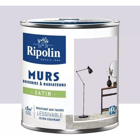 Peinture Murs, Boiseries, Radiateurs RIPOLIN Satin Mauve jacana 0,5 L (1/3)