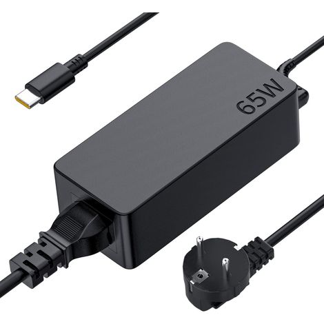 Bloc d'alimentation USB C 65 W pour Lenovo Thinkpad T16 T14 T14s T15 L13 L16 L15 L14 P16 P16s P15s P14s E16 E15 E14 Gen 1-6 G 1-6, X1 Carbon gen 13 12 12 14 1 à 10. X1 Yoga Carbon T480 T490 T495 (1/5)