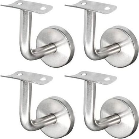 ALLIANDISSupport de rampe d'escalier en acier inoxydable 304, fixation murale, garde-corps en bois, argent (4 pièces) (1/4)