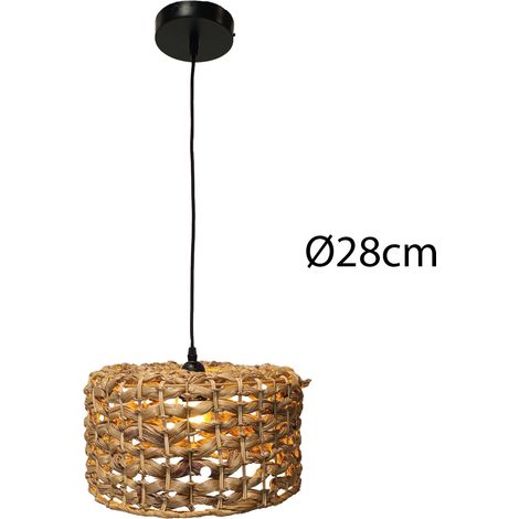 Lámpara colgante ratán natural Ø28cm E27