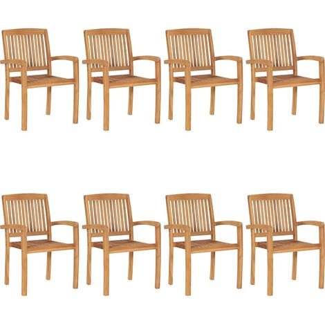 Maison Exclusive - Stapelbare Gartenstühle mit Kissen 8 Stk. Mass