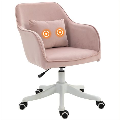 Chaise de bureau velours rose poudré avec fonction massante et (1/5)