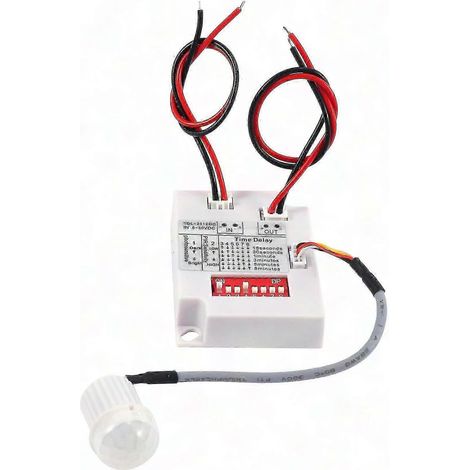 Détecteur de mouvement PIR 12V 24V Infrarouge Minuterie Relais Interrupteur pour Couloir Éclairage LED (1/5)
