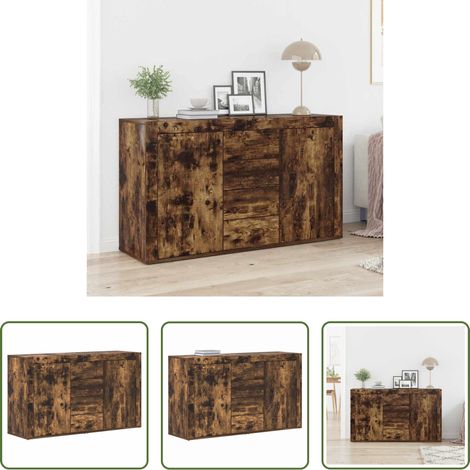 vidaXL Buffet bois - Buffet Chêne fumé 120 x 36 x 69 cm Bois d'ingénierie (1/5)