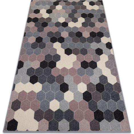 Tappeto HEOS 78537 grigio / rosa / crema Esagono beige 160x220 cm