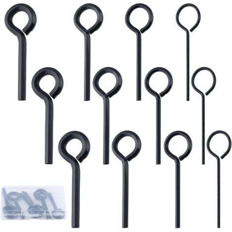 12Pcs Standard Hex Dogging Key clé Allen clés hexagonales avec boucle complète 5/64 pouces 1/8 pouces 5/32 pouces 7/32 pouces Style anneau clé Set pour les dispositifs de sortie de panique (1/4)