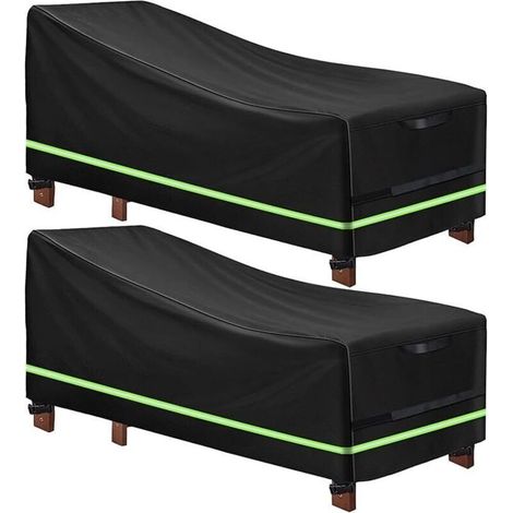 Confezione da 2 coperture per lettini prendisole con striscia riflettente, in resistente tessuto Oxford 420D, impermeabili e antivento -Crezuo