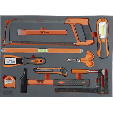 Plateau en mousse avec jeu d'outils divers ALYCO ORANGE (1/3)
