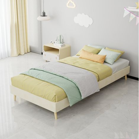 Letto singolo imbottito tessuto 90x200 cm OKMYHOME (1/5)