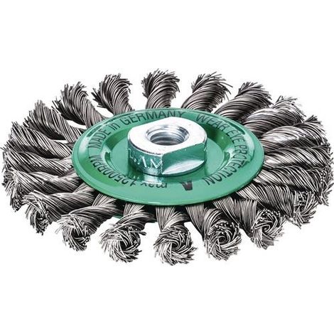 Rundbürste Ø 125 mm Drahtstärke 0,50 mm Edelstahl glatt 14 mm 12500 min-¹ (1/2)