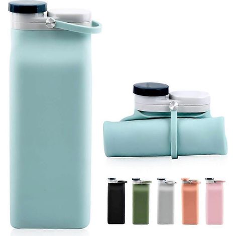HONORNIC - Gourde pliable en silicone léger et étanche, sans BPA, idéale pour la randonnée, les voyages et les sports de plein air (590 ml).
