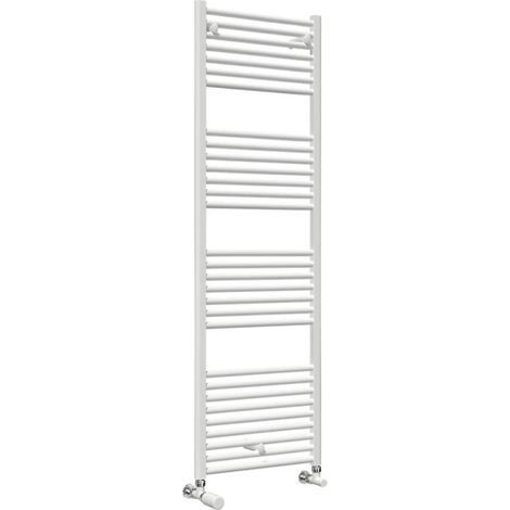 [JAMAIS UTILISE] Sèche-Serviettes Eau Chaude 655W AQUANCE Myre Vertical Mural 550x1385mm Blanc - MYRE01027 (1/4)