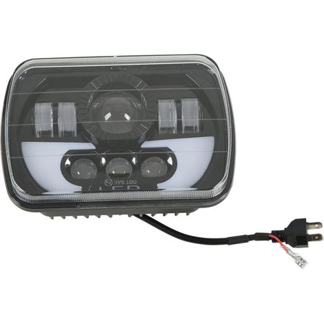 Pasamer Square LED Headlight, Multifunctional IP67 Waterproof Dazzling Rectangle Motorcycle Headlight Projector for Car. (1/5)