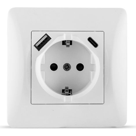 S-EMPOT.ONE BLANCA ENCHUFE+USB+TYPE C