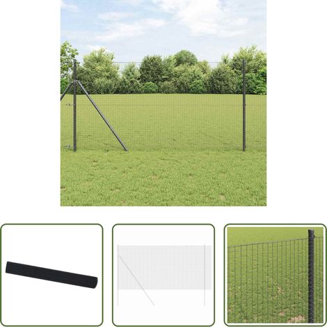 Gartenzaun -  Geschweißter Drahtzaun Grau 1,4 x 10 m