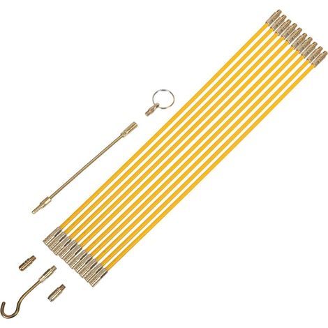 Générique Kit de tirage de câbles Accessoires de de Passage Électrique Tiges en Fibre de Verre pour le Tirage,Pour Câblage Mural, Gaines, Usages Intérieur et Extérieur, Électriciens (1/5)