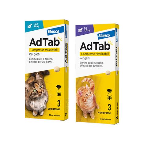 Comprimés à mâcher AdTab pour chats 0,5–2 kg – 3 pièces – Protection antiparasitaire mensuelle