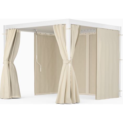 Blumfeldt LuminaHaven Pérgola 3x3 con cortinas y mosquiteras (1/4)