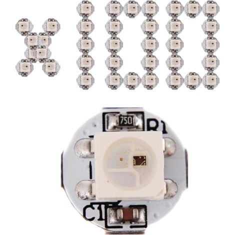 100 LED SMD blanches WS2812B ECO RGB avec fil en alliage, dissipateur thermique pour circuit imprimé 5050, 10 mm x 3 mm (1/5)