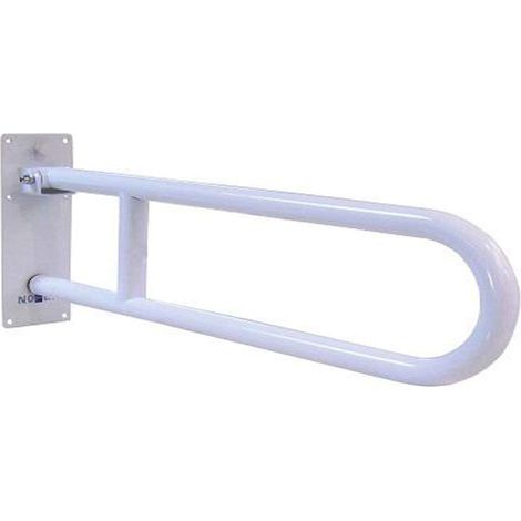 Barra pieghevole disabili maniglione ribaltabile acciaio inox bianco 80 cm nofer