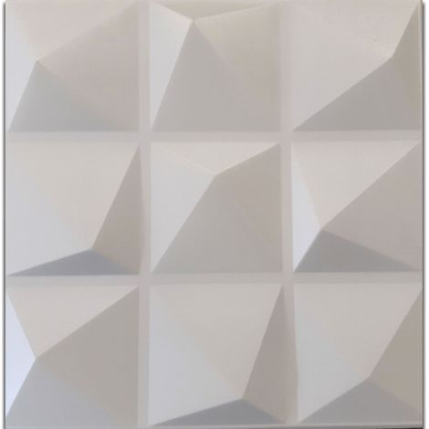 10/20mq di Pannelli in XPS (polistirene compatto) 3D a soffitto o Parete 50x50x2cm Bianchi 4 modelli-10mq di Piramidi