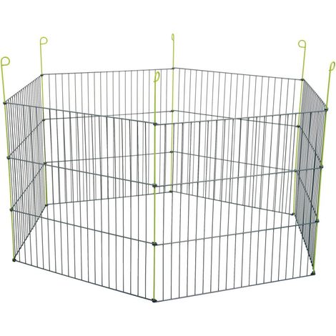 Parc hexagonal en métal pour rongeurs – Ø 120 cm x H 61 cm – Montage rapide avec piquets – Sécurisé pour extérieur – Zolux (1/4)