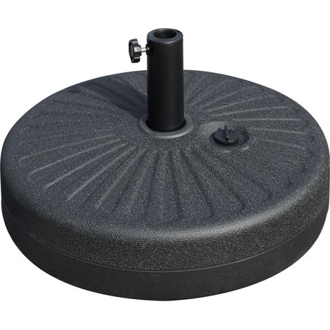 Sonnenschirmständer für den Garten mit 3,8 cm und 4,8 cm Mittelmast, schwarzes HDPE