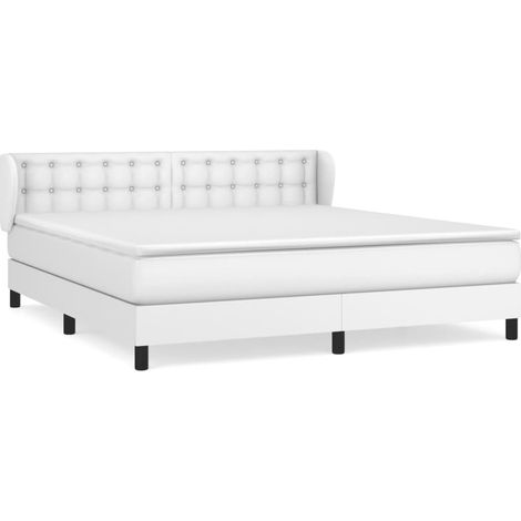 Maison Exclusive - Boxspringbett mit Matratze Weiß 180x200 cm Kun (1/5)