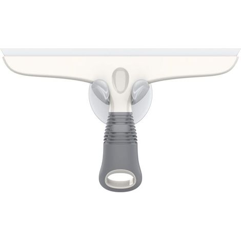 Bardusch-Raclette en Silicone avec Support Ventouse,Raclette Polyvalente pour Vitre,Fenêtre, Porte de Douche, Salle de Bain,Raclette Tout Usage, Blanc et Gris (1/5)
