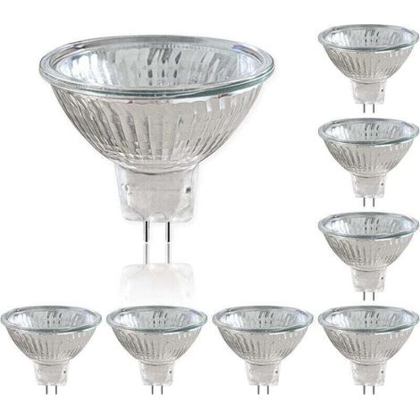 Ampoule LED GU5.3 50W Pack de 8 12V Ampoules Halogènes Réflecteur, Dimmable Projecteur, Ampoule Spot Halogène MR16, 660LM, Blanc Chaud 2700K, 36 °Faisceaux (1/4)