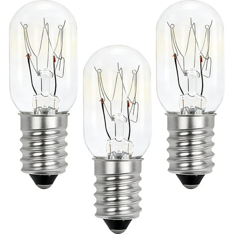 Lot de 3 Ampoule Frigo Dimmable E14 15 W T20 Blanc Chaud 2700K 70LM Ampoule Lampe de Sel T20 Lampes de Frigo Ampoule Hotte Aspirante pour Chaud 20 mm