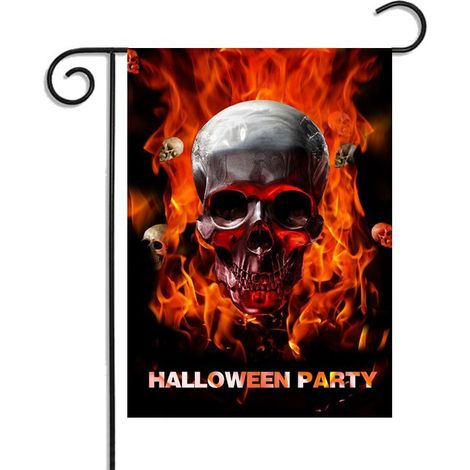 Drapeau d Halloween, drapeau d Halloween, drapeau de jardin extérieur, décoration extérieure de maison, décoration de fête d Halloween 30 x 45 cm en polyester